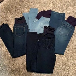 Four pairs of maternity jeans